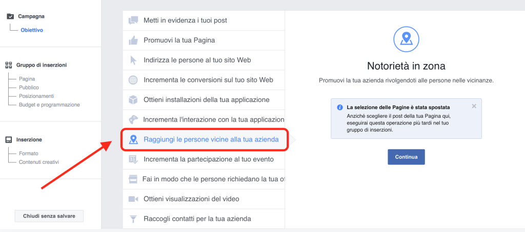 Facebook ads Imprese Locali